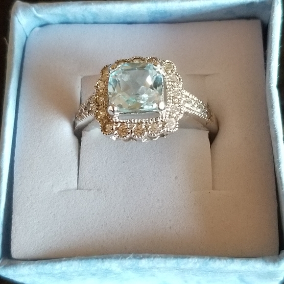 Jewelry - Aquamarine Silver Plated Ring NWT